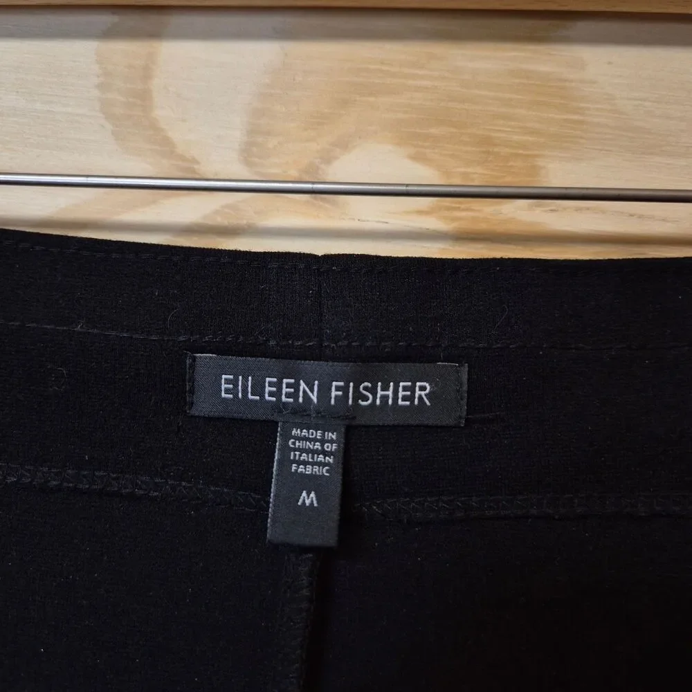 Eileen Fisher Womens M Black Stretch Pencil Skirt Pull On Viscose Nylon